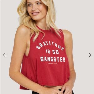 Spiritual Gangster Gratitude Active Crop Tank